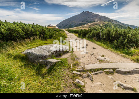 Auf dem Trail in der Nähe von Pec Pod Snezkou im Riesengebirge, Tschechische Republik Stockfoto