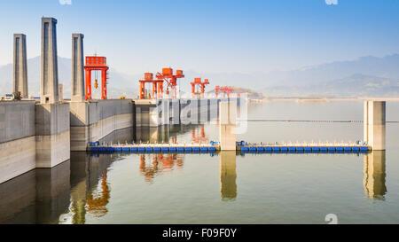 Seeblick, drei-Schluchten-Staudamm, China Stockfoto