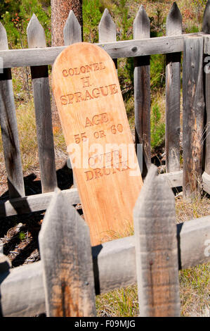 Custer Ghost Stadtfriedhof, Land der Yankee Gabel Altstadt, Custer Autobahn, Lachs-Challis National Forest, Idaho Stockfoto