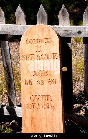 Custer Ghost Stadtfriedhof, Land der Yankee Gabel Altstadt, Custer Autobahn, Lachs-Challis National Forest, Idaho Stockfoto