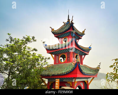 Spitze der Shibaozhai Pagode, Chongqing, China Stockfoto