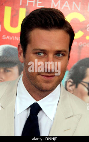 New York, New York, USA. 10. August 2015. Schauspieler ARMIE HAMMER besucht die New Yorker Premiere von "der Mann von U.N.C.L.E" im Ziegfeld Theater statt. Bildnachweis: Nancy Kaszerman/ZUMA Draht/Alamy Live-Nachrichten Stockfoto