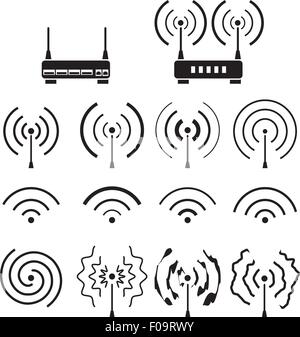 Sammlung von Wifi und WLAN-Signal Welle Stock Vektor