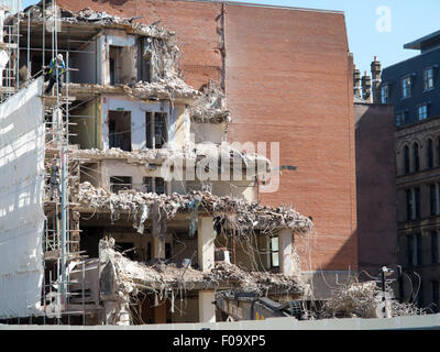 Abriss des Gebäudes im Zentrum von Manchester Stockfoto