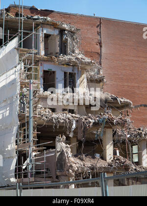 Abriss des Gebäudes im Zentrum von Manchester Stockfoto