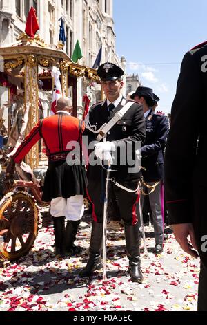 Prozession zur Heiligen Ephysius in Cagliari, Sardinien, Italien Stockfoto