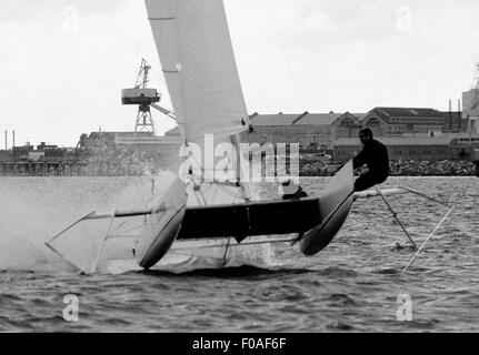 AJAXNETPHOTO. 7. OKTOBER 1978. PORTLAND, ENGLAND. -WEYMOUTH SPEED WEEK - IKARUS (JAMES GROGONO) AUS DEM DECK IM HAFEN VON PORTLAND. FOTO: JONATHAN EASTLAND/AJAX REF: WEYMOUTH 7807101 21 Stockfoto