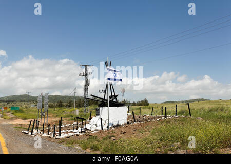 Golanhöhen, Israel. Ein Denkmal für die Gefallenen des Krieges Jom Kippur (1973) Stockfoto