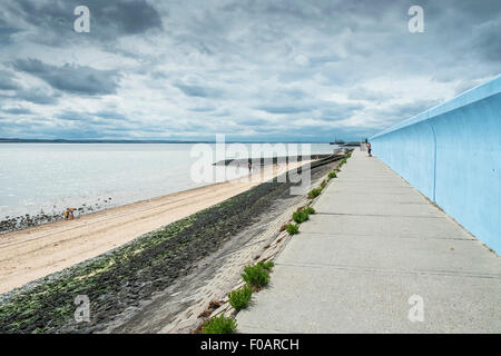 Canvey Island - The Sea Wall Hochwasserschutz auf Canvey Island, Essex Stockfoto