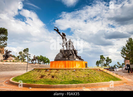 Statuen repräsentieren die Entnahme von Zacatecas während der Revolution. Zacatecas, ZAC. Mexiko Stockfoto