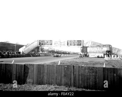 FINISH LINE MOTOR Brücke PANORAMA, British GP Silverstone 1950 Stockfoto