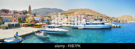 Fantastische Aussicht auf Symi-Insel in Griechenland Stockfoto