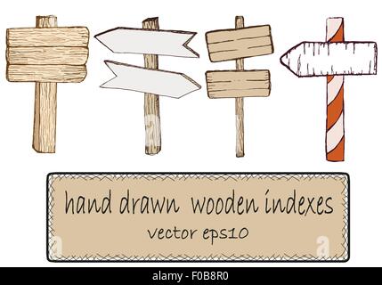 Holzschilder. Vektor-Illustration. Stock Vektor