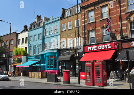 Cafés und Restaurants, Upper Street, Islington, London, England, UK Stockfoto