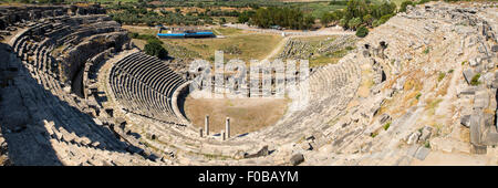 Milet, türkische Milet Theater Panoramablick, Türkei Stockfoto