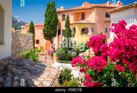 schöne Dorf Porto Cervo, das wichtigste Zentrum der Costa Smeralda, Sardinien Stockfoto