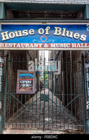 Eingang Weg in the House of Blues im French Quarter, New Orleans, LA Stockfoto