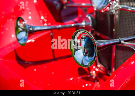 Detail eines roten Retro-schöne Oldtimers Stockfoto