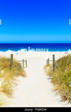 Eine Spur führt zu Cottesloe Beach Stockfoto