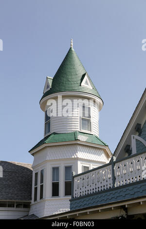 Detail eines Hauses im Ocean Park, Oak Bluffs, Martha's Vineyard, Massachusetts, Vereinigte Staaten Stockfoto