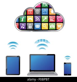 Cloud-computing-Konzept Stock Vektor