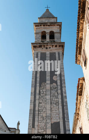 Vodnjan (Dignano), Istrien, Kroatien. 18c Campanile (Glockenturm) von St-Blaise-Kirche ist das höchste in Istrien Stockfoto