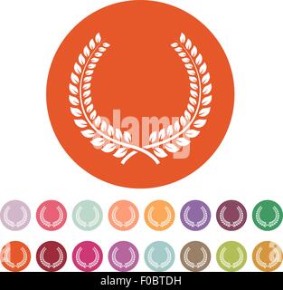 Die Lorbeer-Kranz-Symbol. Preis und Belohnung, Auszeichnung Symbol. Wohnung Stock Vektor