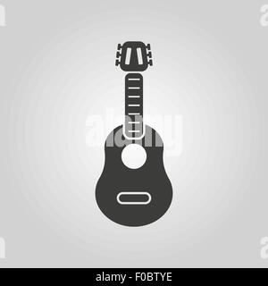 Das Gitarre-Symbol. Musik und Gitarrist, Musiker-Symbol. Wohnung Stock Vektor