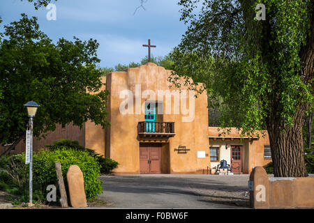 Der ersten presbyterianischen Kirche in Taos, New Mexico, USA. Stockfoto