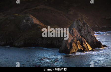 Bekannte Küstenstadt Ausflugsort im Süden Gower, Swansea, beliebt bei Kletterern. Stockfoto