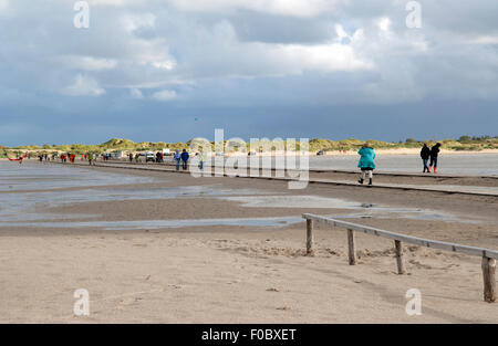 Holzsteg, Strang, Sankt Peter-Ording Stockfoto