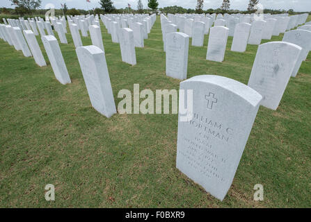 Grabsteine auf dem Nationalfriedhof in Sarasota. Stockfoto