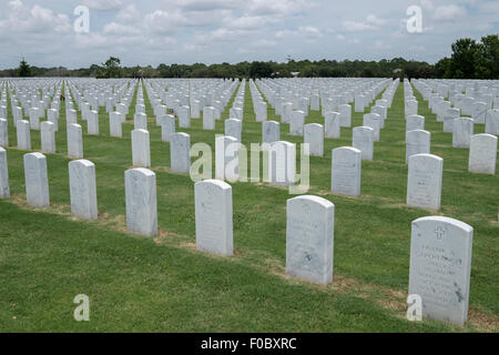 Grabsteine auf dem Nationalfriedhof in Sarasota. Stockfoto