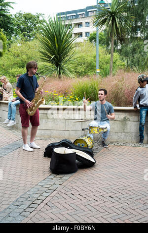 Straßenmusik in Bournemouth-Dorset-England Stockfoto