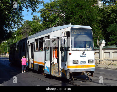 Straßenbahn in Bukarest, Rumänien Stockfoto