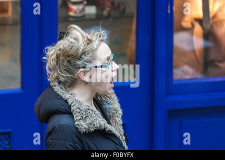 Opernsängerin in Covent Garden, London, England, Vereinigtes Königreich Stockfoto