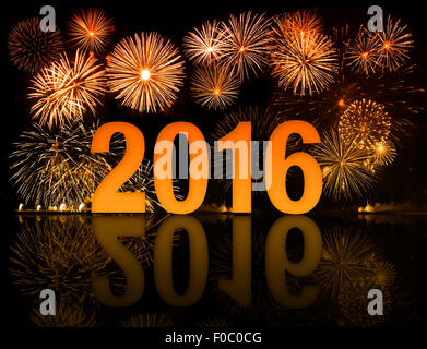 2016-Silvester-Feuerwerk Stockfoto