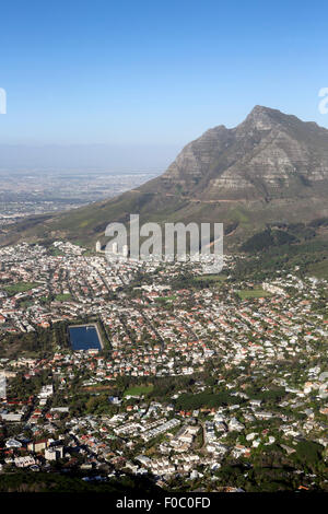 Blick auf Kapstadt vom Lions Head. Stockfoto