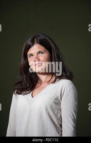 Deutscher Schriftsteller, Julia Franck, die an das Edinburgh International Book Festival. Stockfoto