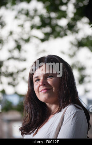 Deutscher Schriftsteller, Julia Franck, die an das Edinburgh International Book Festival. Stockfoto