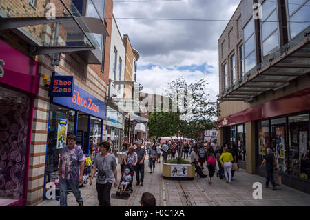 Vancouver-Viertel Einkaufszone, neue Conduit Street, King's Lynn, West Norfolk, England Stockfoto