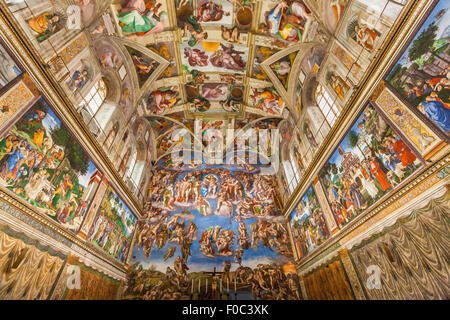 Sixtinische Kapelle Apostolischen Palast Vatikan Museum Vatikanstadt Rom Italien EU Europa Stockfoto