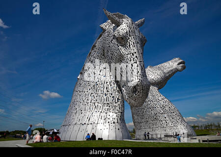 Die Kelpies, Helix Park Falkirk Schottland, Vereinigtes Königreich Stockfoto