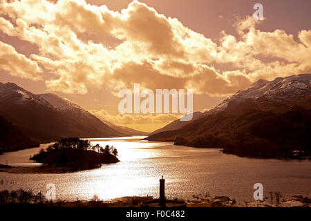 Sonnenuntergang am Loch Shiel, Glenfinnan Lochaber, Schottland Stockfoto