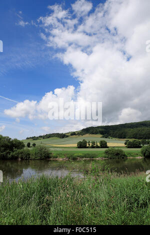 Blick auf Weser gelegen in der Nähe Ruehler Schweiz. Bodenwerder Rühle, untere Sachsen, Deutschland, Europa Stockfoto