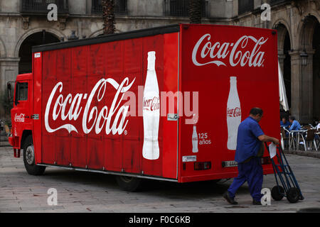 Alte Coca Cola Truck. Real retro Branding. Stockfoto