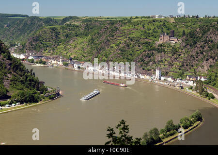 Rhein; Sankt Goarshausen, Stockfoto