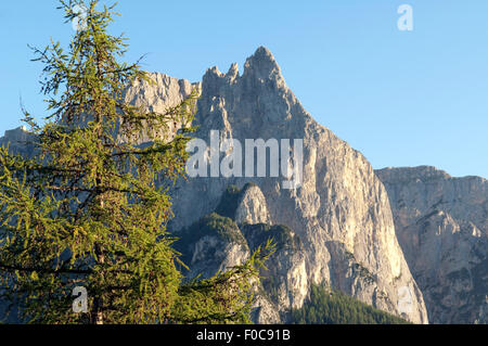 Santnerspitze, Schlern, Seiser Alm, Dolomiten, Stockfoto