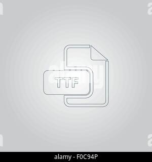 TTF-Erweiterung Symbol Text Datei Typ Stock Vektor