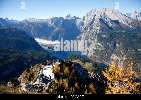 Watzmann, St. Bartholomae, Königssee, Vom Jenner aus gesehen...gabs, Alpen Bei Berchtesgaden, Bayern. Stockfoto